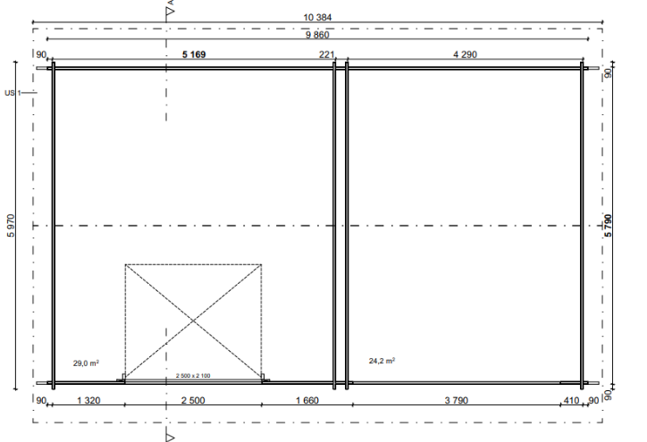 Autotalli + Katos AT30KL (53,9 m²) - Image 3