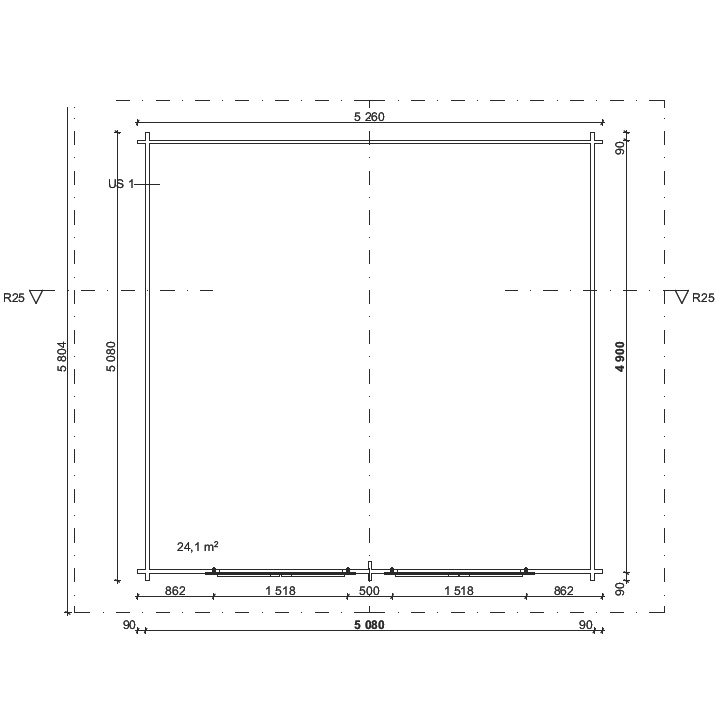 Hirsilato R-XXL (25m²) Rakomallinen Pihavarasto - Image 4