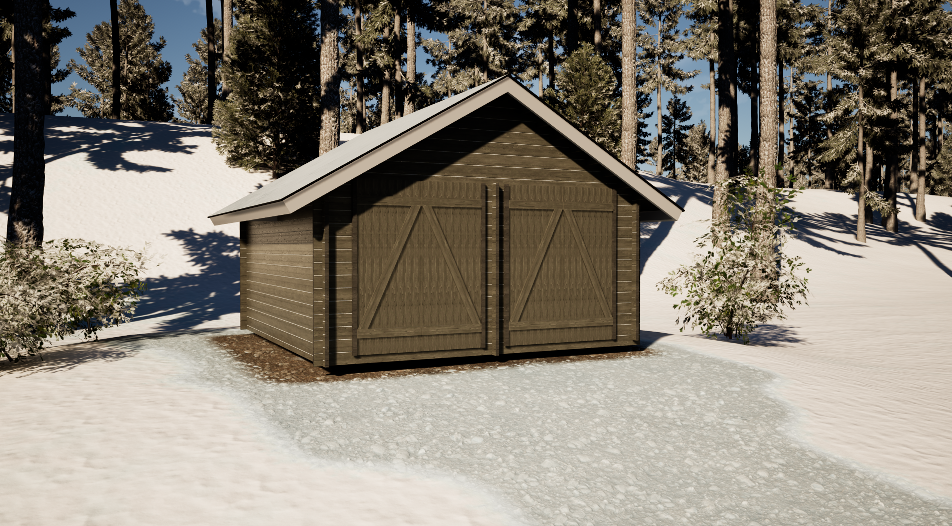 LP Garden S-L (16,4 m²) Suoraseinäinen pihavarasto