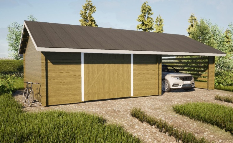 Autotalli + Katos AT30KL (53,9 m²) - Image 2